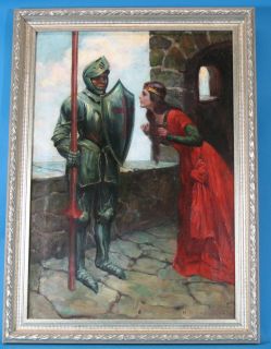 Antique Oil Painting by Harry B Lachman Maidens Plea