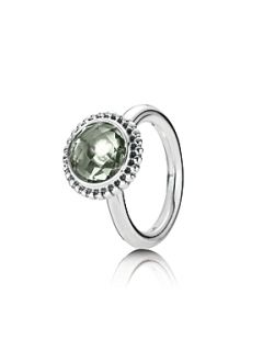 Pandora Sterling Silver and Green Amethyst Ring Green   House of Fraser