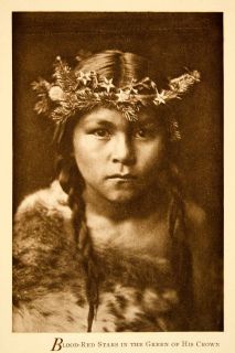 1909 Rotogravure Flute Gods American Indian Native Crown Flowers