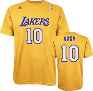 Los Angeles Lakers Steve Nash Gold Name and Number Jersey T Shirt