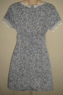 La Belle Vtg 90s USA Floral Babydoll Lace Dollie Mini Dress Grunge
