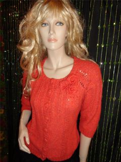 Gorgeous Luxurious Lacy Wool Knit Floral Cuddly Sequin Cardigan