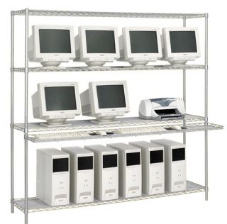 Safco Wire LAN Workstation Open Shelf Design with Casters