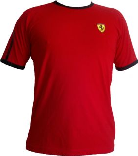 Black Ribbed Arms and Neck with Ferrari logo on front chest.