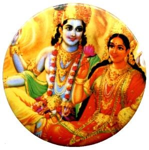 Vishnu & Lakshmi hindu god trance indian yoga aum om pin badge button
