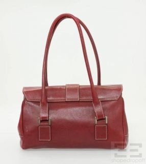 LAMBERTSON Truex Red PEBBLED Leather Handbag