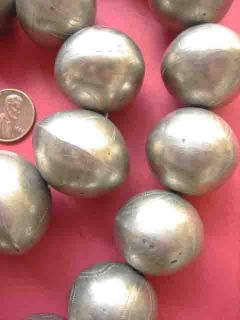 African Trade Beads Large Coin Metal Beads