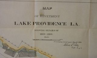 Lake Providence Louisiana 1899 Improvement Map Hand Colored