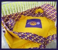 New Crib Bedding Set Made w Los Angeles Lakers La