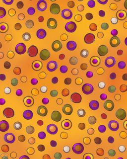 Spice Cats Multi colored Polka Dots on Cheddar Orange Fat Quarter