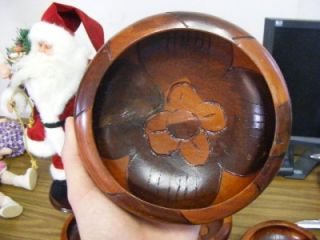 Wooden Bowl Set Large Salad Bowl Set Hand Carved Folk Art Wood Bowl