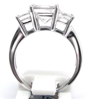 14 G SI1 Princess Cut Diamond 3 Stone Handmade Engagement Ring