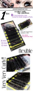 10mm 12mm INDIVIDUAL EXTENSION EYELASH Black Color Fake Lash New 1Box