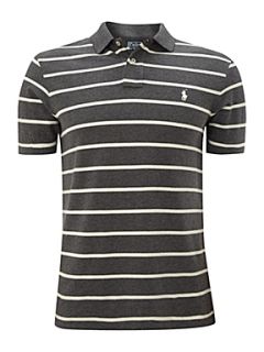 Polo Ralph Lauren Slim fitted striped polo shirt Grey   House of Fraser