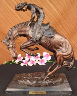 Remington Bronze Sculpture Rattle Snake Signed Statue Cowboy Western