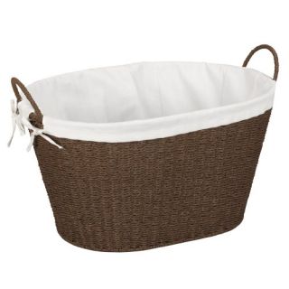 Household Essentials Lined Paper Rope Laundry Basket, Dark Brown Stain