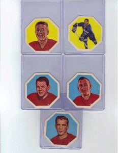 1963 64 York Peanut Butter Lot of 5 EX NRMT Red Wings Maple Leafs