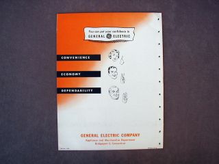 1950 GE Appliance Catalog ~ Kitchen Laundry Stratoliner Refrigerator