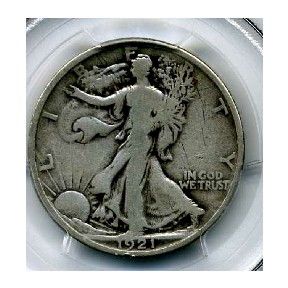 Liberty Walking Half Dollar 1921.GradeVG 08.CertifiedPCGS.