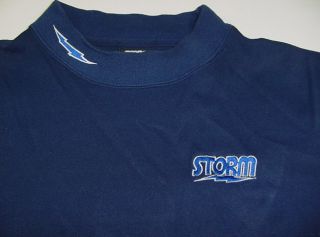 Storm Bowling Bowl Jersey T Shirt Sz Mens L Blue Embroidered