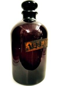APOTHECARY BLACK AMETHYST BOTTLE JAR w /HP AQ:LAVAN:O LAVENDER OIL