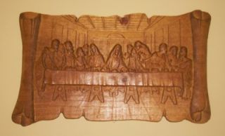 Beautiful Last Supper Scroll Wood Carving