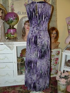 Susan Lawrence Chic Glam Heather Purple Fab Flowing Long Maxi Dress 3X