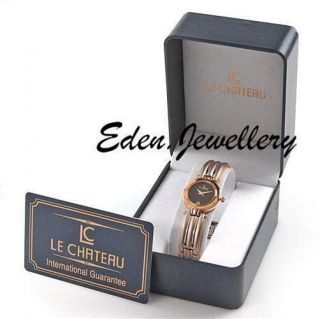 Stunning Le Chateau 23K Gold Plated Watch Date Calendar