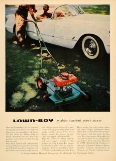 1955 Ad Lawn Boy Mower Power Peterborough Ontario Yard   ORIGINAL