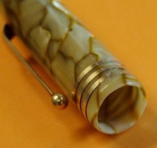 Leboeuf Fountain Pen Rust Veined Pearl Cap New Old Stock