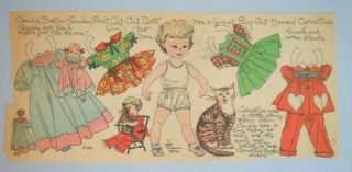 Uncut Connie Boston Sunday Post Paper Doll Leary c1950 Toddler