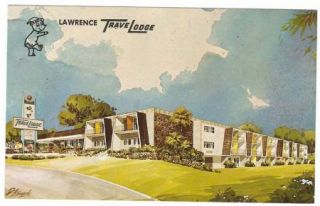 1960s Post Card Lawrence TraveLodge 1 70 Hwy Lawrence Kansas