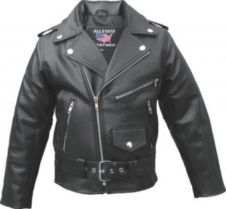 Kids Genuine Leather Cowhide Motorcycle Jacket