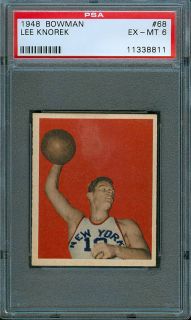 1948 Bowman Basketball #68 Lee Knorek, PSA 6 EX MT.From the “J