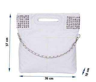 White Fashionable Casual Lady Hobo PU Leather Handbag Shoulder Bag H12