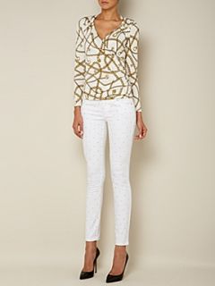 Michael Michael Kors Skinny jean with gold stud detail White   
