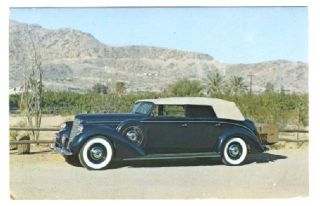 1937 Lincolnv 12 Convertible Sedan LeBaron Postcard