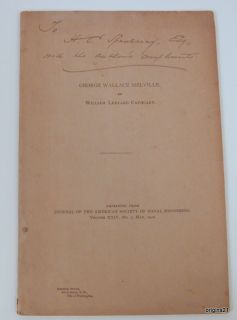 1912 Signed Offprint George Wallace Melville Usnavy Biography William