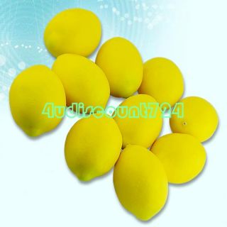 10 Big Lemons Decorative Plastic Artificial Fruit Fake