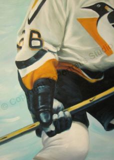 Mario Lemieux Pittsburgh Penguins Canvas Oil Painting