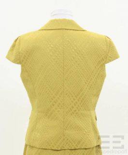 Tahari Arthur S. Levine 2pc Chartreuse Cap Sleeve Jacket & Skirt Suit