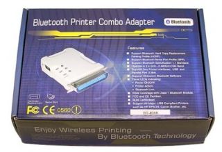 Bluetooth Wireless Printer Adapter Combo USB Parallel