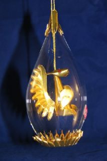 Resl Lenz Gold Squirrel Medium Tear Drop German Glass Ornament, New
