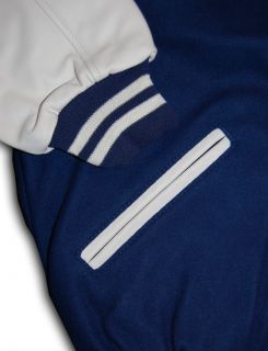 Royal Blue and White Varsity Letterman Jacket