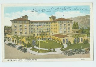 Autos Lewis Clark Hotel Lewiston Idaho ID Postcard