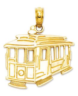 14k Gold Charm, Cable Car Charm   Jewelry & Watches