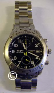 Zippo Set Lighter Wrist Watch Top RARE 2005 W12