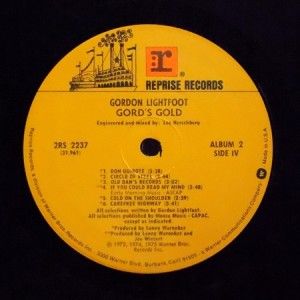 Gordon Lightfoot Gords Gold 1975 Vinyl 2 LP Set 2RS 2237 VG