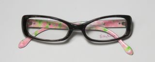 New Lilly Pulitzer Annelise 51 17 135 Black w Glitter Eyeglasses