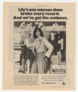 1977 Lily Tomlin on Stage Arista Records Album Print Ad